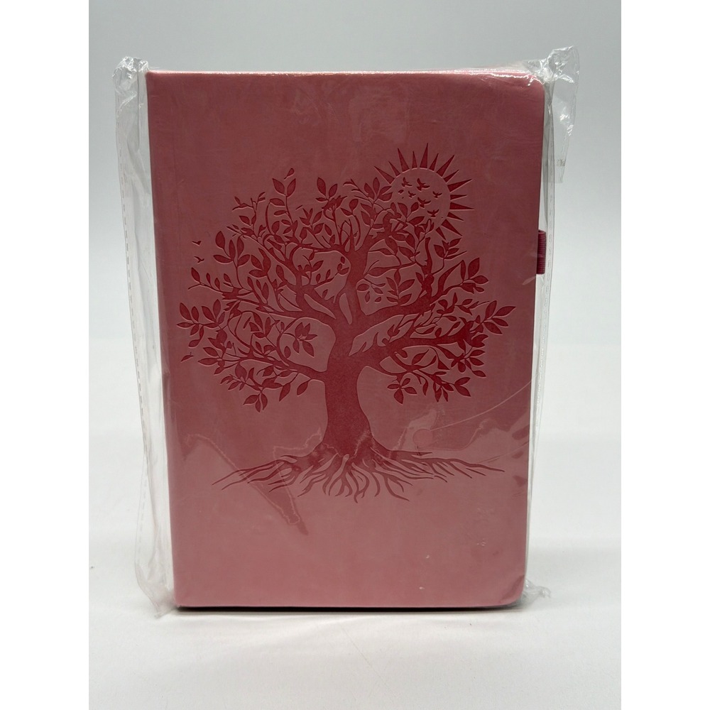 Tree of Life Pink Faux Leather Journal Lined Notebook with Index Tabs New